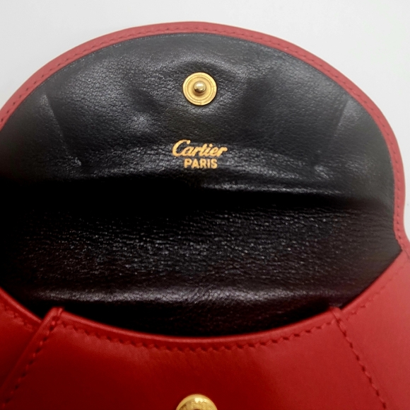 Cartier Panthere Red Pouch Leather Wallet - Picture 4 of 7